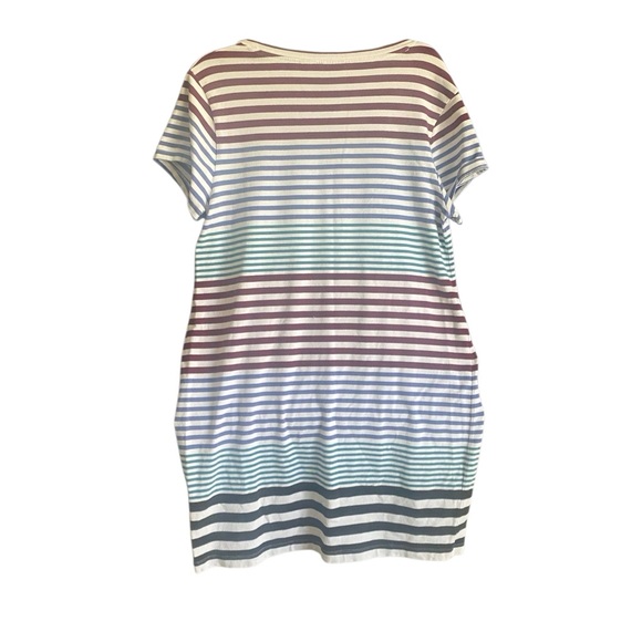 Marina Luna Striped Short Sleeve T-Shirt Dress. Size X-Large - Picture 4 of 7